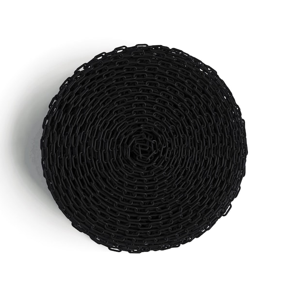 Black Plastic Chain, 2 In, 100 Ft. Long
